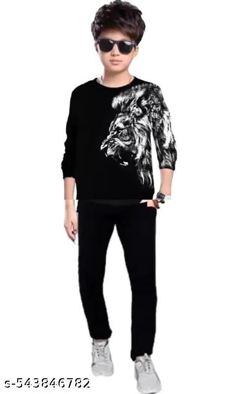 Kids Boys & Girls Clothing Set, Top & Bottom Set, T-shirt and Lower Set, Printed Clothing Set (8 to 9 year boy)